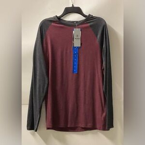 Hurley Maroon and Black Long Sleeve Shirt
